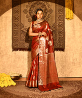Red Soft Silk Zari Woven Benarasi Saree